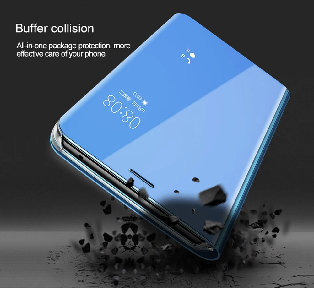 OTAO Clear View Mirror Phone Case For iphone XR XS MAX X 8 7 6 6S Plus Flip Cases Back cover Luxur Leather Grossy Caso Coque