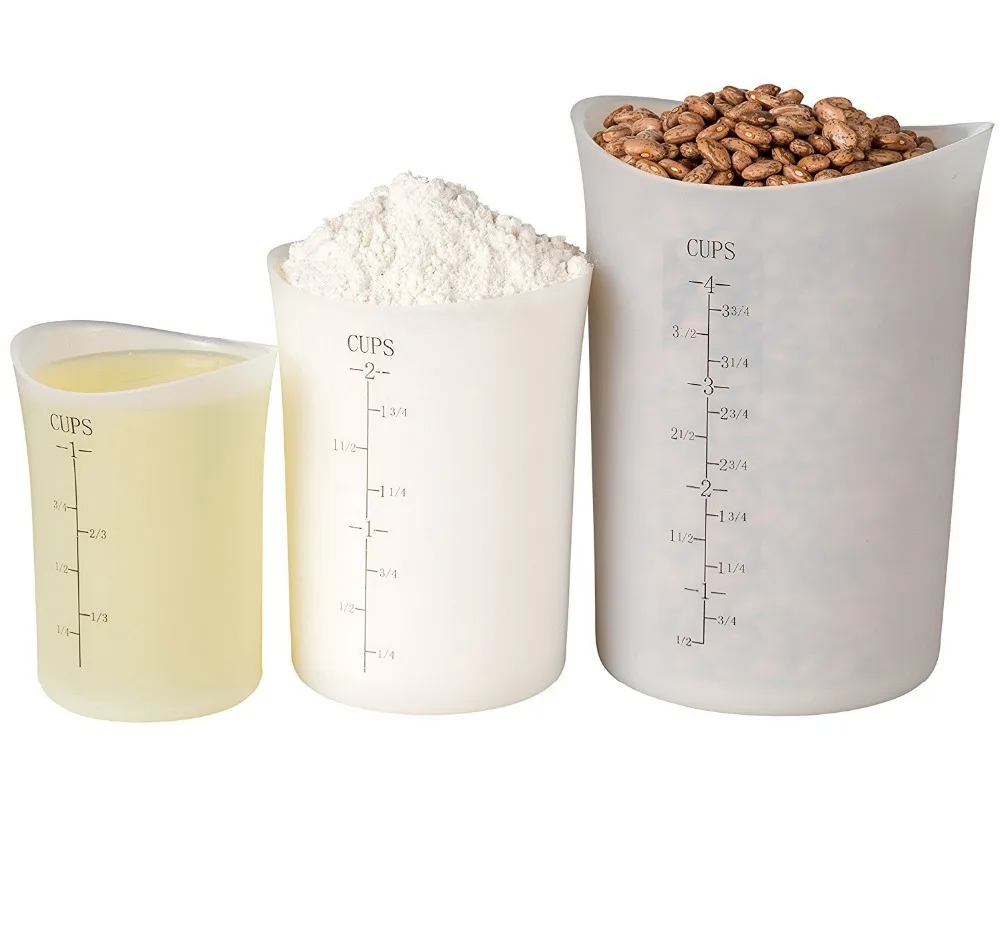 Silicone Measuring Cup And Spoon Set Measuring Cup With Spout Heat