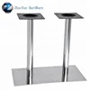 Double column dining brushed stainless steel table legs square metal furniture bases for sale