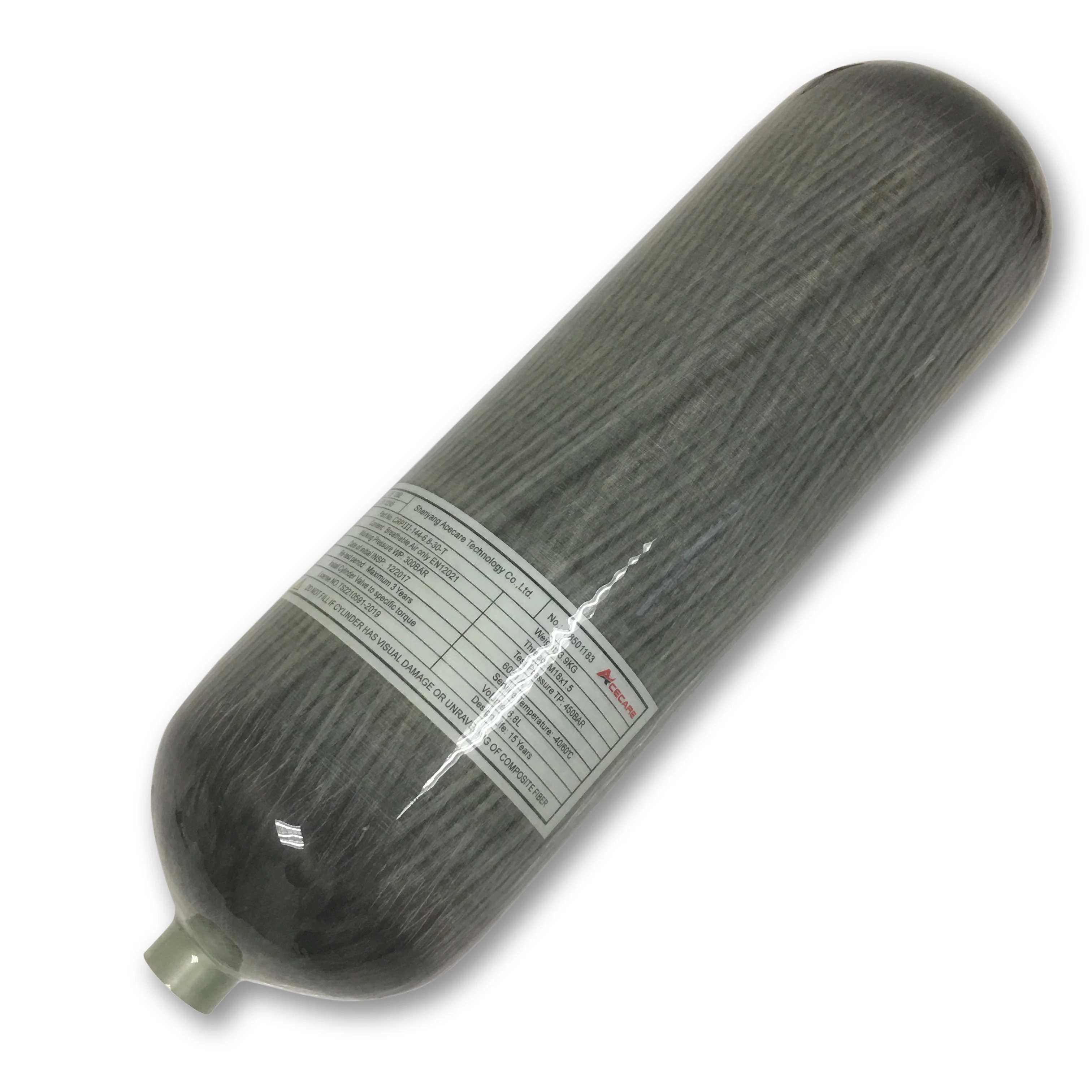 

High Pressure 6.8L Carbon Fiber Gas Cylinder Cylinderfor PCP Air Gun, Grey