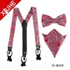 custom red paisley fashion braces suspenders for men