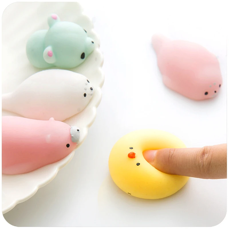 Squishy Phone Straps for iPhone Cute Mini Soft Silicone Squishy Toy Finger Pinch Squeeze Toy