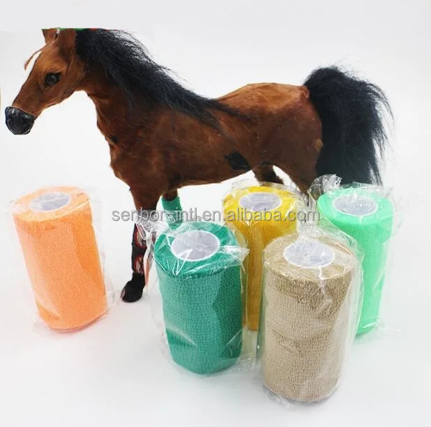 
Pet Flex Cohesive Bandage Coflex Vet Cohesive Bandage Horse Bandage Printed Elastic Adhesive Tape 
