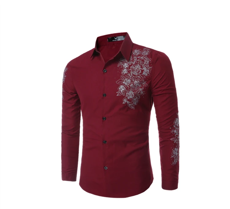 mens burgundy dress shirt