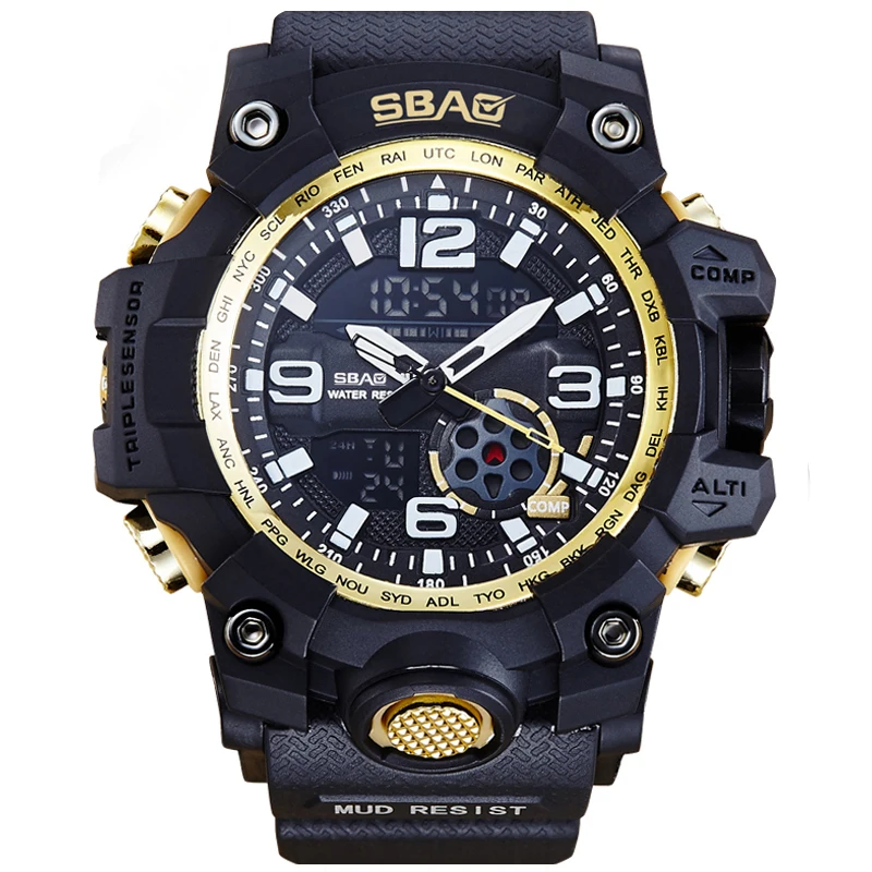 

SBAO Top Brand Double Display Digital Men Watch Zegarki Damskie Multi-function Watches Male Outdoor Sport Watch Montre Homme, N/a