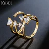 RAKOL Unique Personality Cubic Zirconia Width Ring Open Size Adjustable Ring R227