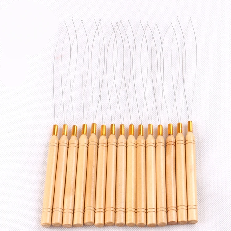Harmony Micro Ring Loop Threader Hair Extension Tools Wooden