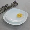 Wholesale Classic Porcelain 8 and 10.5 Inches White Square serving airline dishes and plates