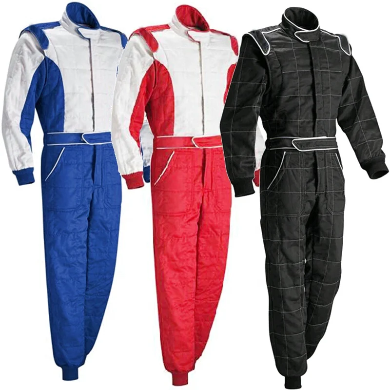 

Team Karting Racing Suits F1Jacket Karting Suit Car Motorcycle Club Exercise Clothing Overalls Stig Suit Two Layer Waterproof, Black,blue,red