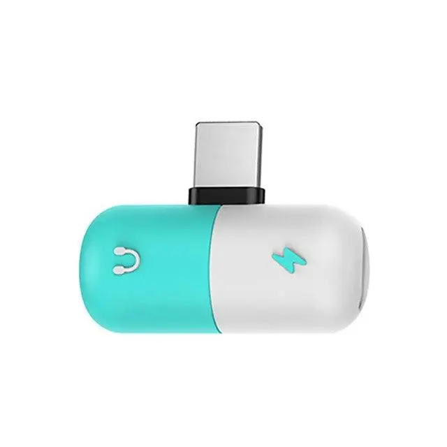 

8Pin 2 In 1 Silicone Charger Adapter For Iphone, Yellow+black blue+whrie
