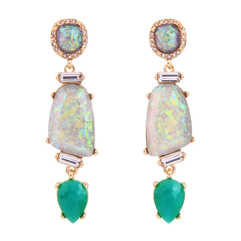 

ed00294c 2022 Spring Hot Selling Bling Gem Green Crystal Pendant Earrings Trendy jewelry Accessories For Teenagers