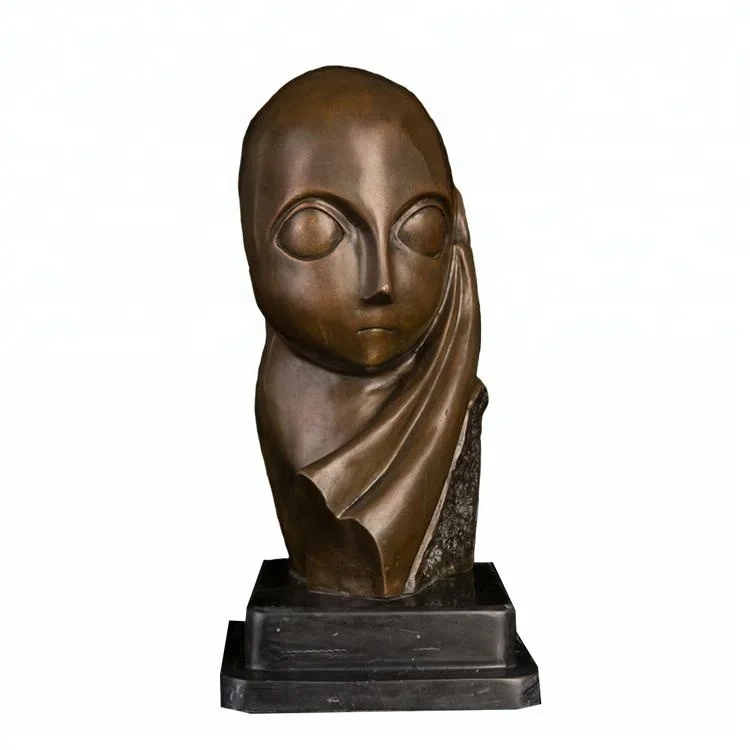 

ArtsHom DS-384 Famous Mlle Pogany Statue by Constantin Brancusi Sculpture Bronze Abstract Figurine Valued Art Collectibl
