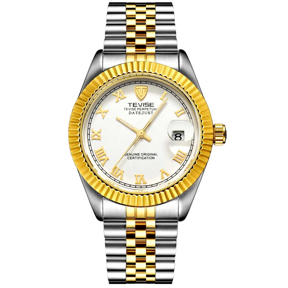 TEVISE 629 Wristwatch Stainless Steel Self-Wind Watches Men Luxury Brand Automatic Mechanical