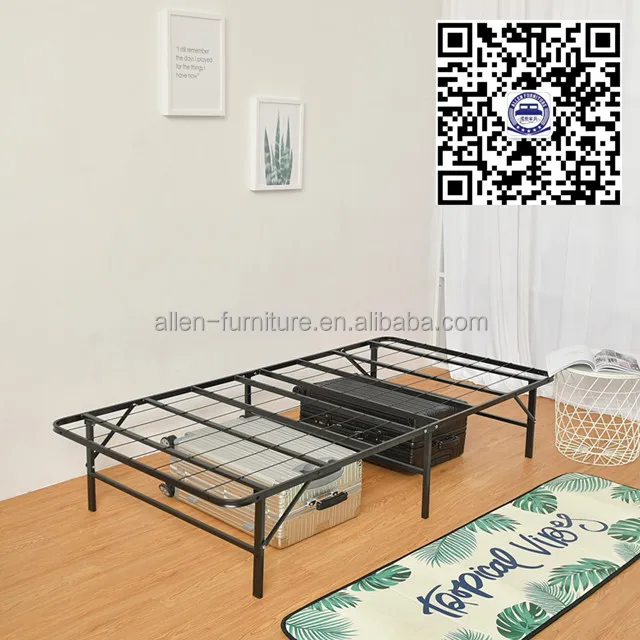 
Cheap Easy Assembly Metal Iron Platform Folding Queen Size Metal Bed Frame 