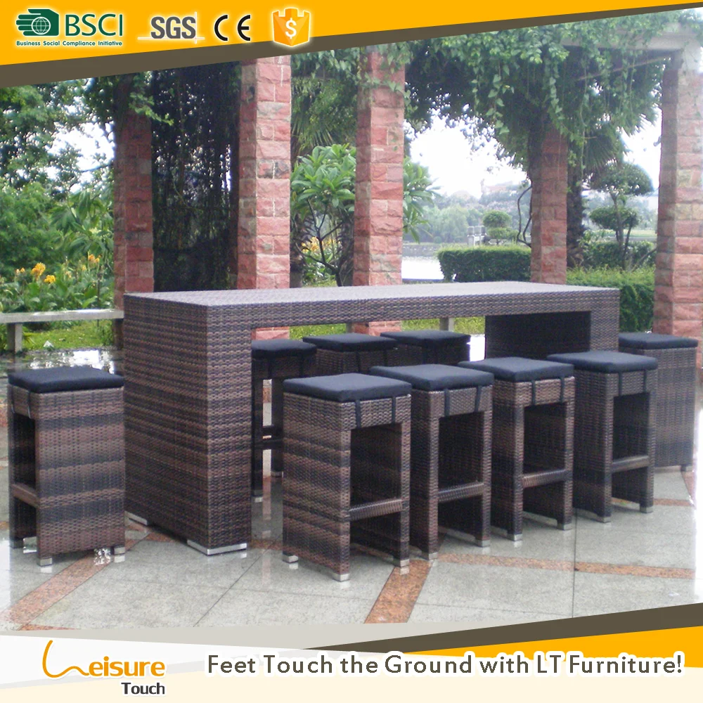 Populaire ontwerp hotel outdoor rieten bar sets voor gebruikt tuin ...