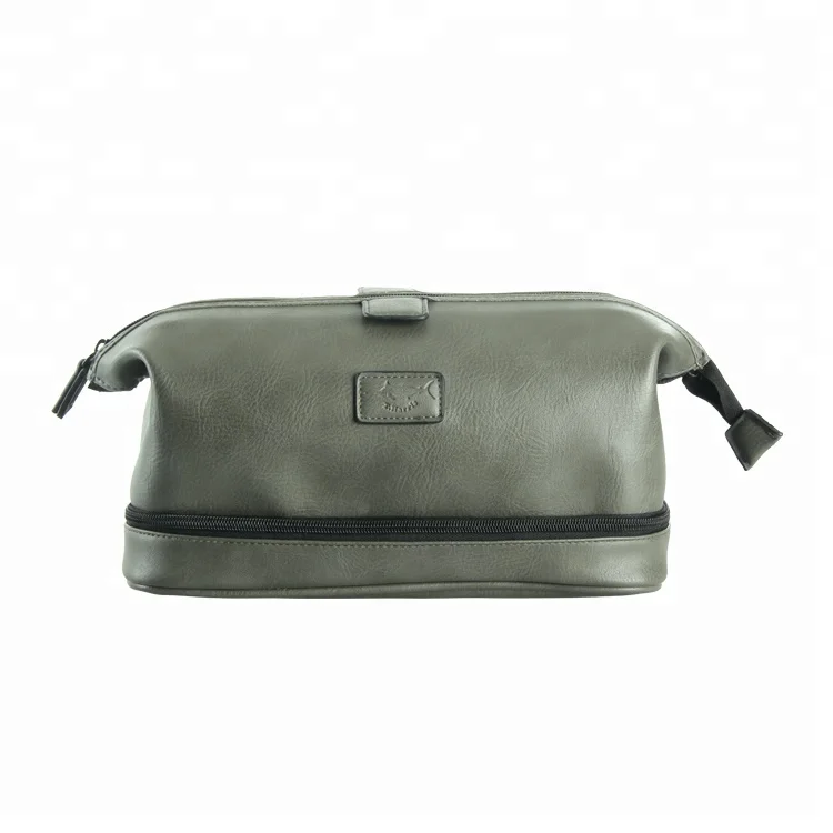 

High Quality Leather Makeup Bag for Men, Grey (customised color is available)