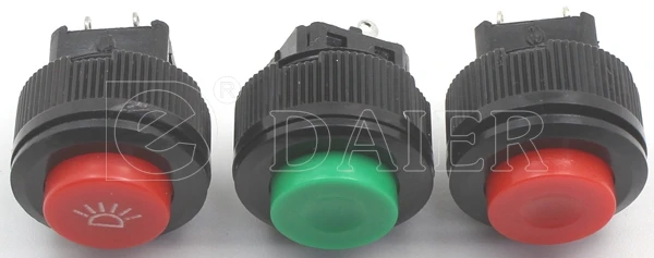 DS-510 12VDC~250VAC 16MM 1A Panel Mount 1NO 1NC 2 PIN Push Button Switch