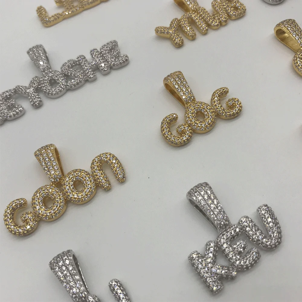 iced out bubble letter chain