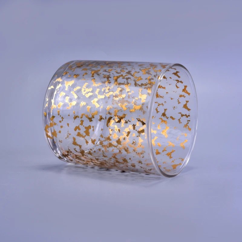 Metallic colored glass candle holder home decoration wholesale