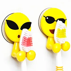 Image of Suction cup kids toothbrush holder for Emoji design