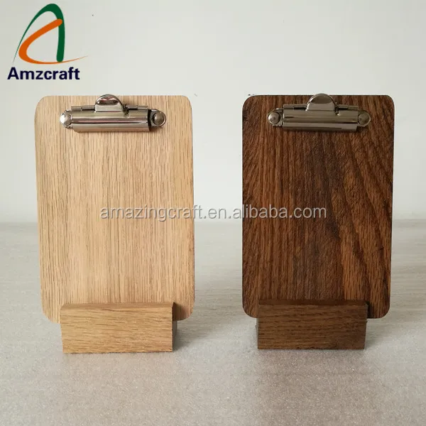 Rustic Finish Oak Wooden Menu Clipboard A4 Size Restaurant Holders With