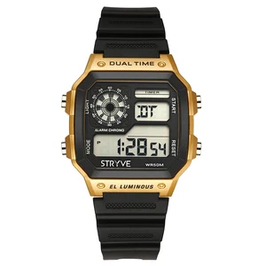 STRYVE Chronograph Countdown Digital Wristwatches 50M Waterproof Fashion Casual Sports Watches Men Clock Relogio Masculino