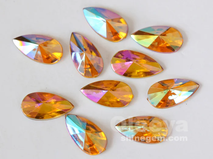 Factory Wholesale 5*10 mm Navette/ Horse Eye Acrylic Flat Back Shaped Rhinestones Stone for Face Art Decoration