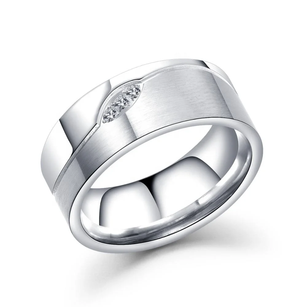 

2021 New Arrived Zircon With Steel Jewelry Wholesale Men Wedding Ring