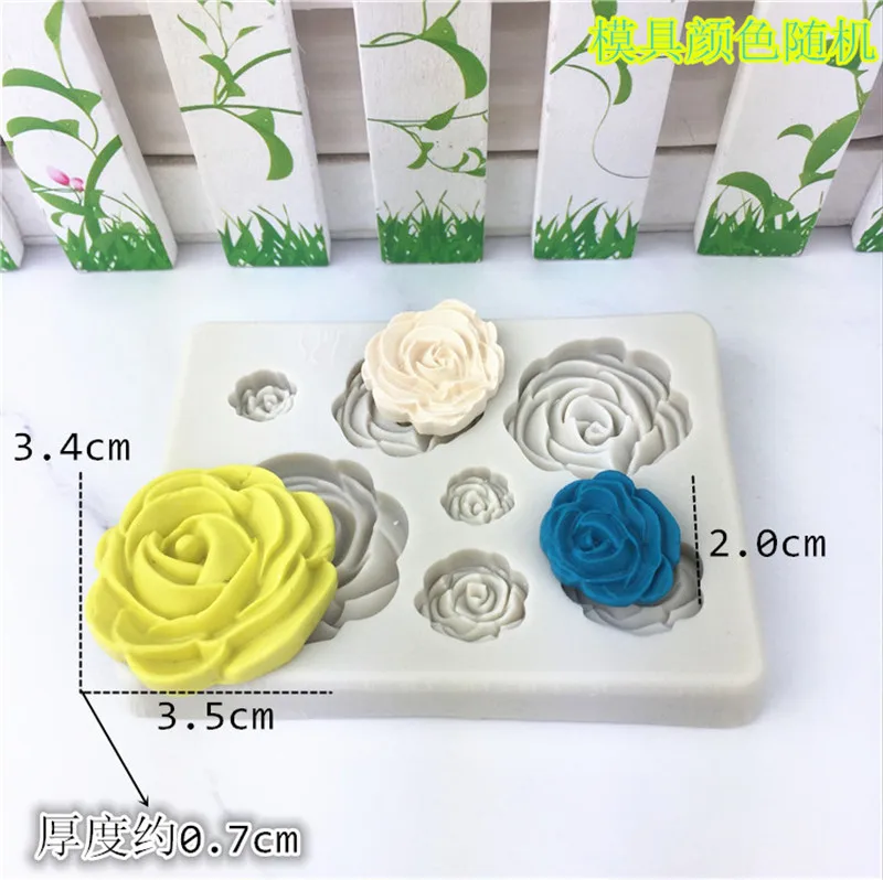 

7 cavity flower shaped moldes de silicon para fondant