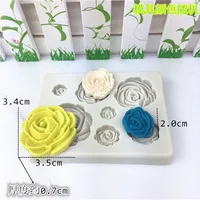 

7 cavity flower shaped moldes de silicon para fondant