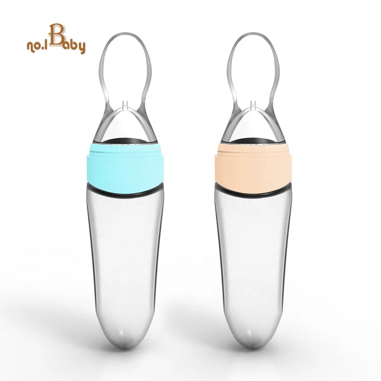 

Top Selling Safety Twin Baby Products New Born Baby Supplies Products Silicone Baby Bottle With Spoon, Blue,orange,custom