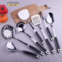 

hot sale food grade bakelite Kitchenware 6 Piece set Stainless Steel Kitchen Utensil Set cookware