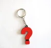 Wholesale custom personal question mark shape cheap 3d rubber keychain for promotion