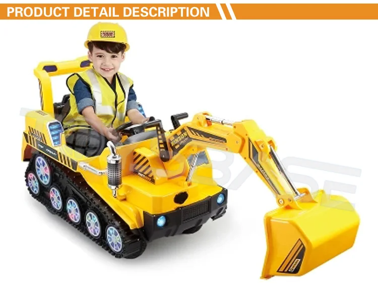 Coche de paseo en excavadora para niños, para deportes al Coche de paseo en excavadora para niños, para deportes al