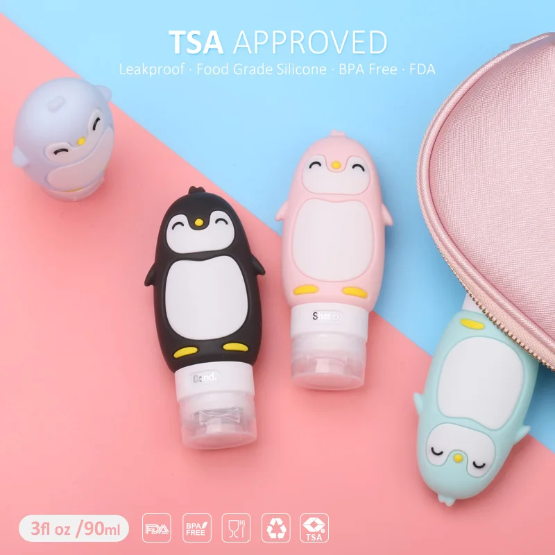 A Tsa Approved Kean Mini Cosmetic Leak Proof Silicone Travel Bottle Set