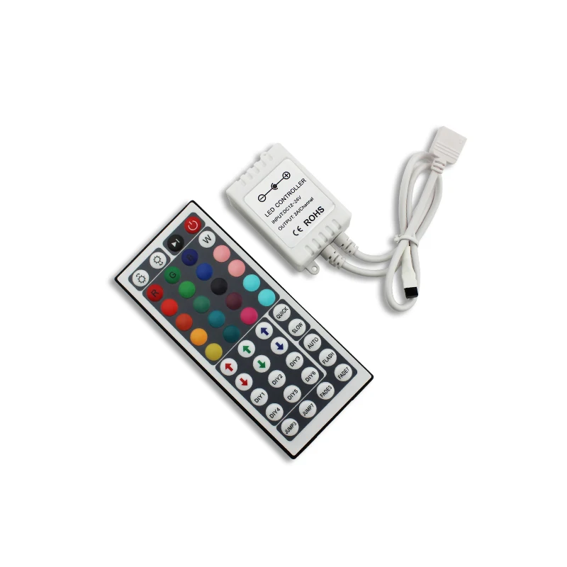 RGB Control Box 44 Key IR Remote Control DC 12V 6A