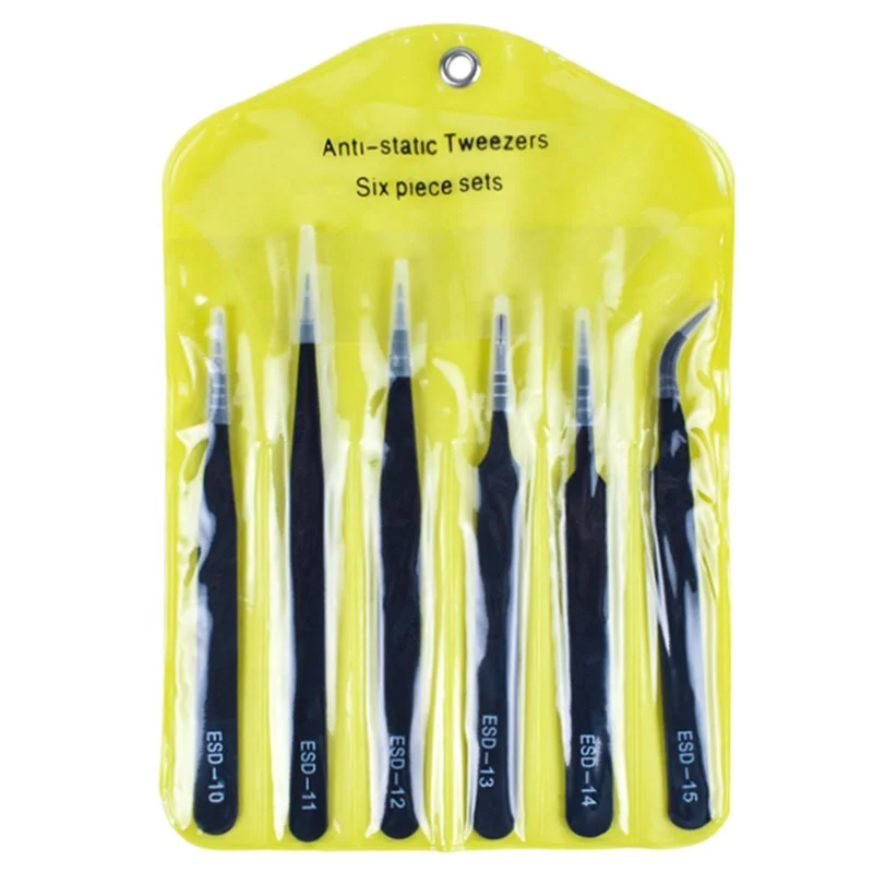 
WEEKS portable repair and maintain precision tools ESD pocket tweezers set stainless steel tweezers 