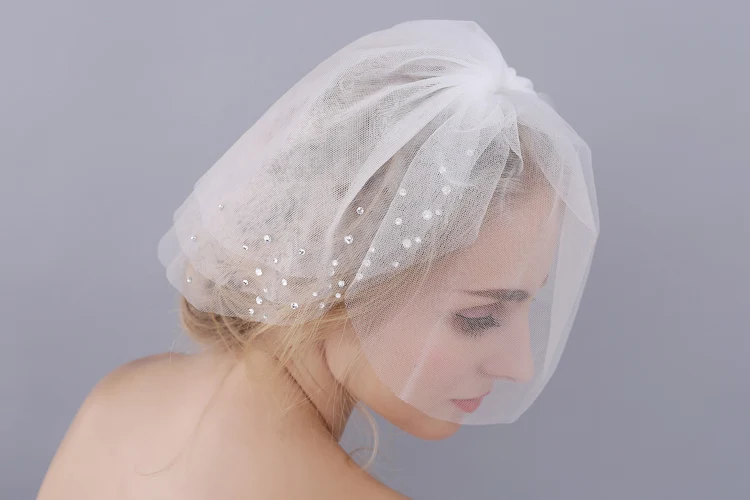Xinmeiji O924 Simple Short Length Blusher Bridal Veil Elegant Multi