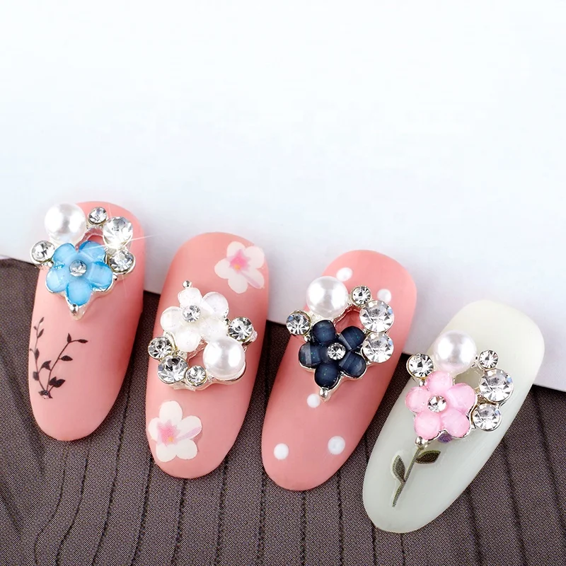 

Fangxia Japanese Cherry and Pearls 3d Nail Art Design Starkybeauty Wholesale Nail Art, Mixed color