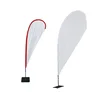 Hot Sell Outdoor Custom Design Printing Single Double Side Polyester Square Feather Teardrop Flags Beach Flag