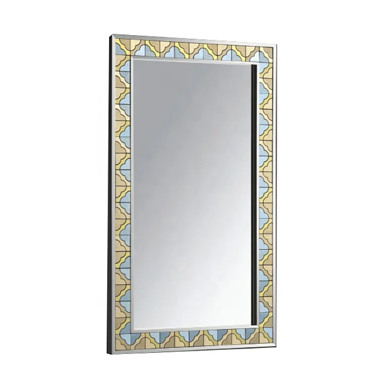 

Wall Design Colorful Tile Mosaic Framed Art Decorative Glass Mirror