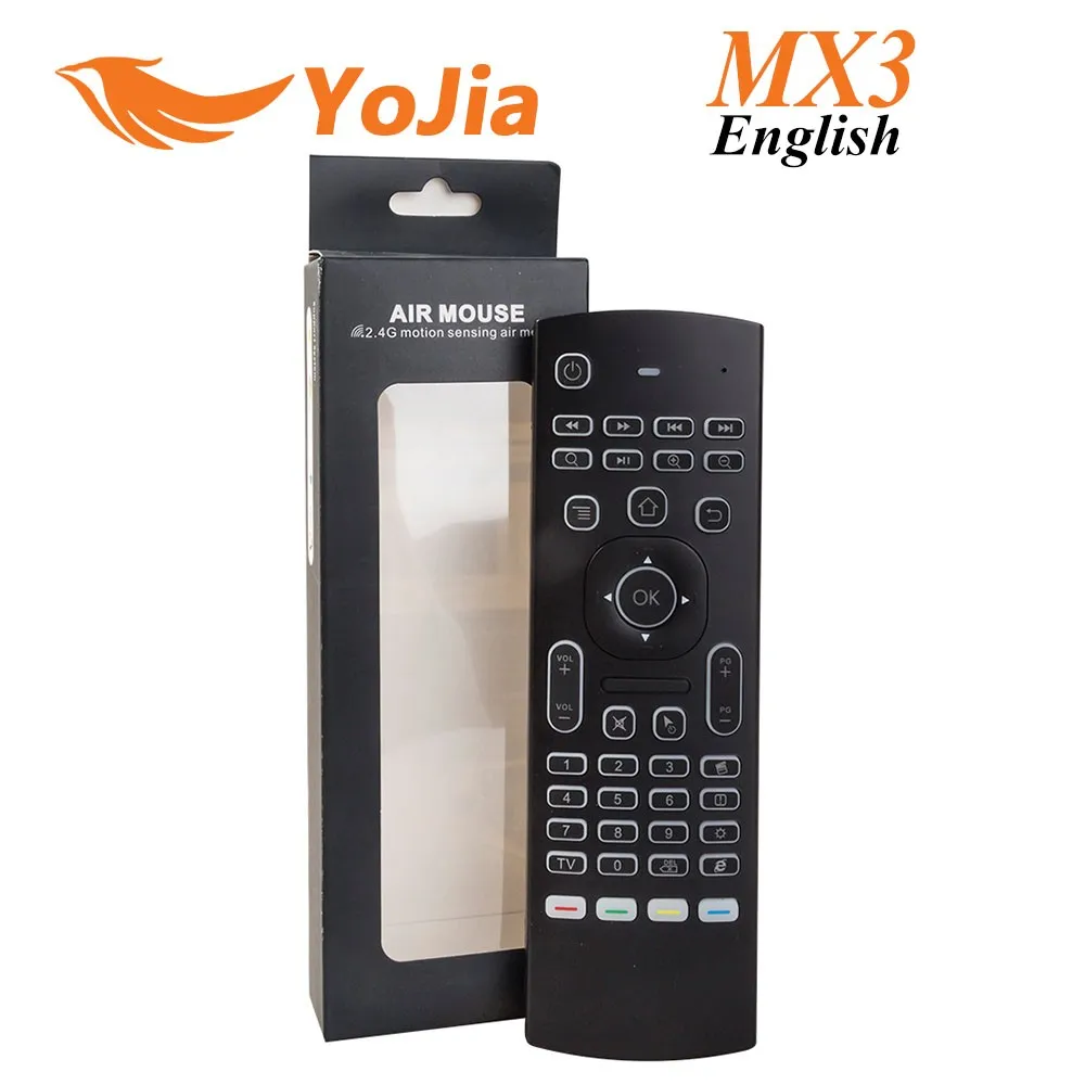 MX3B 2.4G Wireless Air Fly Mouse Keyboard Remote Control for Android Backlight