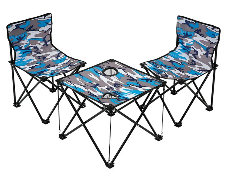 Camouflage Polyester Folding Camping Table Set With Chairs For Army