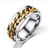 Top selling personality mens ring simple stainless steel chain shaped ring