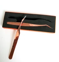 

High Precision Light Weight Rose Gold Plated Eyelash extensionTweezers