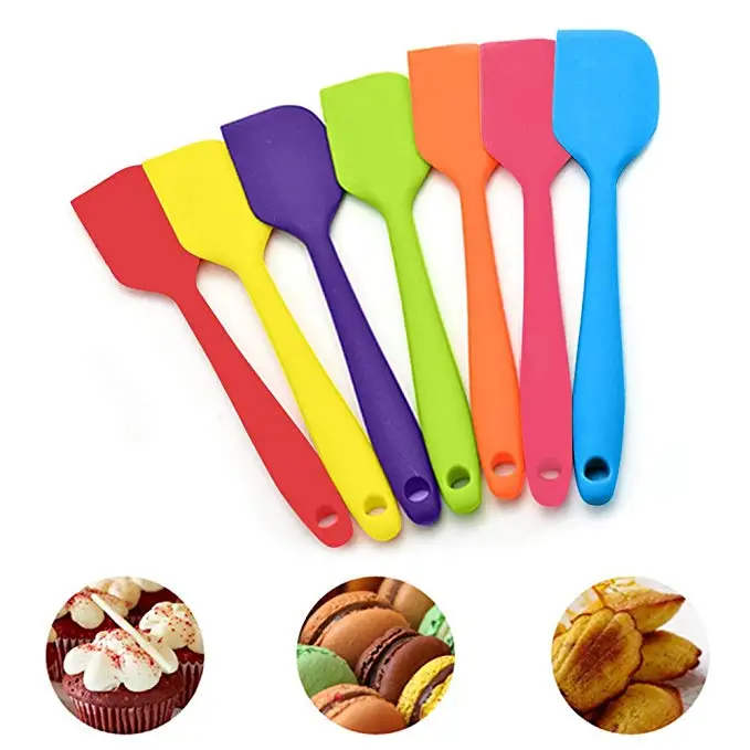 

High quality cheap price 2pcs silicone spatula spatulas, White, orange, blue, red, green