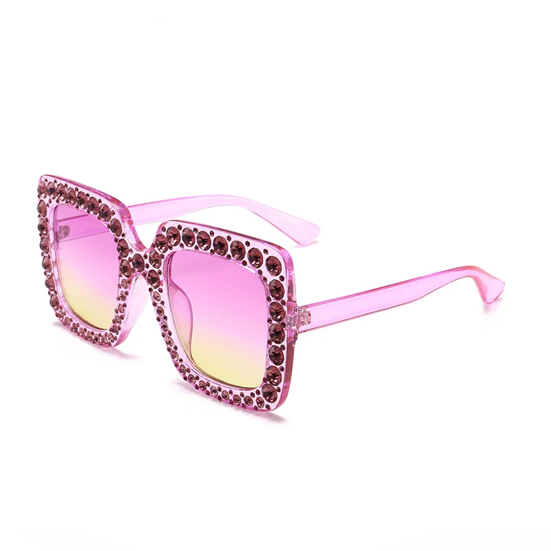 

Jaspeer 2018 Summer Style Women Square Vintage Bling Rhinestone Sunglasses for Women Oversize Luxury Sunglasses 2018, Grey;g15;brown
