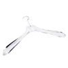 Engraved logo clear acrylic plastic cost clothes hanger with sliver or gold metal hook