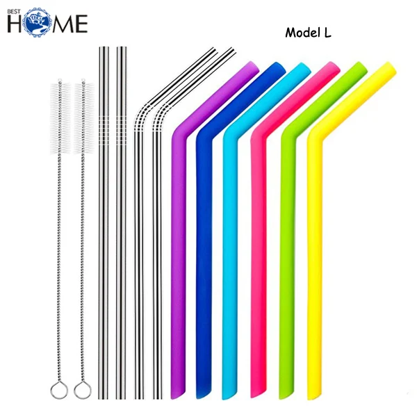 

Flexible Smoothie Folding Rubber Drinking Silicone Straws with Logo