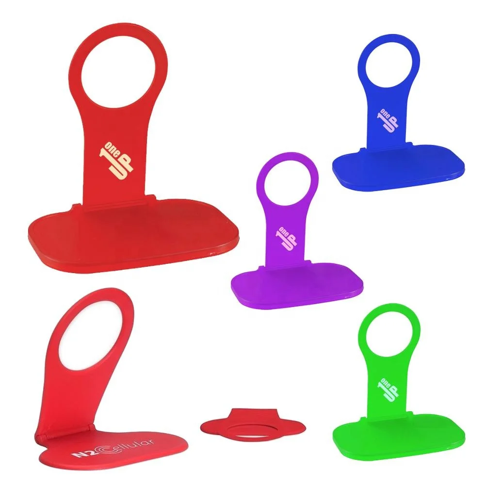 Favorable price colorful plastic foldable mobilephone wall hanger charging desktop cell phone stand